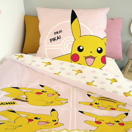 Housse de couette pikachu pokémon coton Rose 4 - vertbaudet enfant 