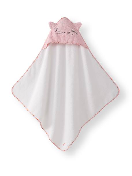 Cape de bain à capuche pour bébé et gant de toilette coton Rose 2 - vertbaudet enfant 