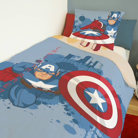 Housse de couette captain america et iron man marvel recto/verso coton Bleu 2 - vertbaudet enfant 