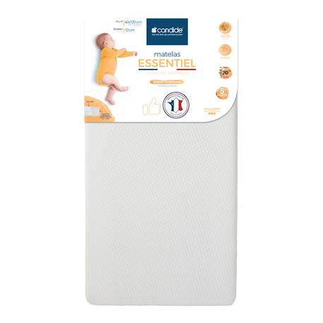 Matelas bébé essentiel - confort traditionnel Blanc 2 - vertbaudet enfant 