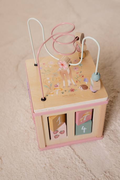 Cube d'activités en bois fairy garden Rose 4 - vertbaudet enfant 