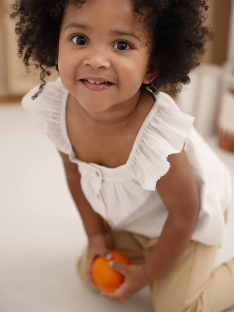Blouse en voile de coton bébé vanille 1 - vertbaudet enfant 