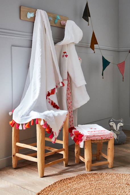 Peignoir de bain escapade kawaii coton Blanc 4 - vertbaudet enfant 