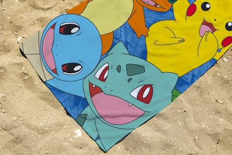 Serviette de plage pokémon pikachu starter bleu Bleu 3 - vertbaudet enfant 
