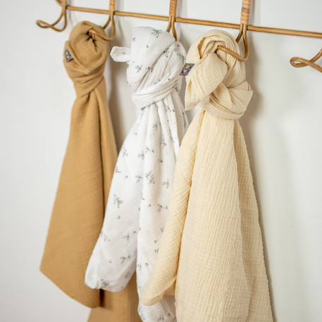 Grande cape de bain en coton et bambou melody Melody, blanc imprimé minimaliste 4 - vertbaudet enfant 