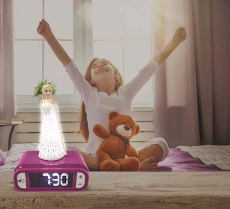 Réveil avec veilleuse la reine des neiges elsa en 3d MULTICOLORE 2 - vertbaudet enfant 