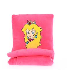 Linge de maison et décoration-Linge de lit enfant-Couverture, édredon-Coussin plaid 2 en 1 super mario peach polyester