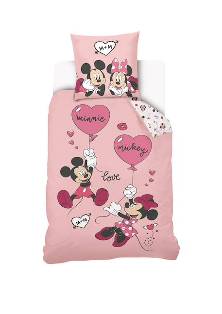 Housse de couette disney mickey et minnie coton Rose 1 - vertbaudet enfant 