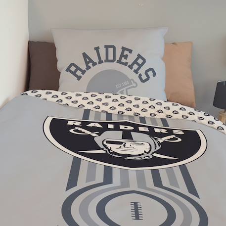 Housse de couette football américain nfl los angeles raiders coton Gris 4 - vertbaudet enfant 