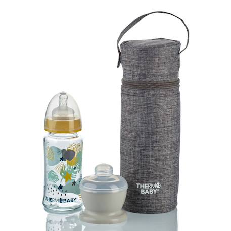 Porte biberon isotherme Gris+Rose orchidée 2 - vertbaudet enfant 