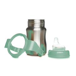 Béaba Tasse Paille 2 En 1 300 Ml Dès 8 Mois - Étanchéité Parfaite, Poignées Amovibles, Vert Sauge - Idéale Pour Bébé