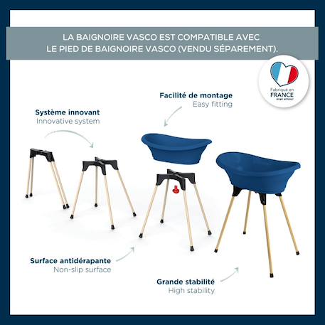 Baignoire vasco Blanc muguet+Bleu océan+Fleur bleue+Gris charme+Rose poudré+Vert céladon 8 - vertbaudet enfant 