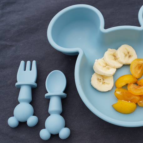Set de 2 couverts silicone mickey collector Bleu 4 - vertbaudet enfant 