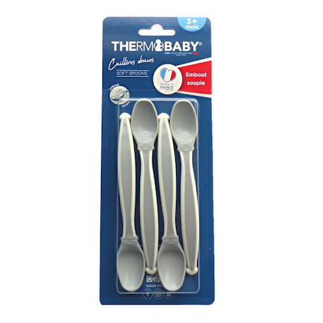 4 cuillères douces gris charme / blanc muguet Gris 5 - vertbaudet enfant 