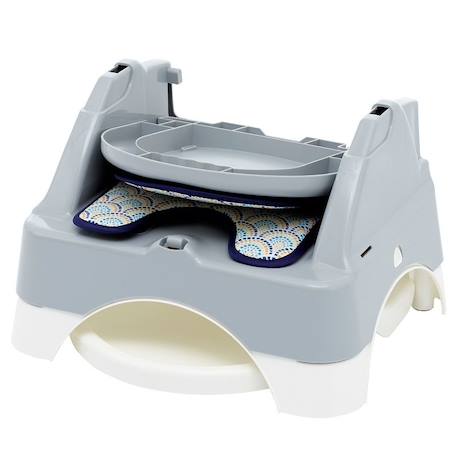 Rehausseur évolutif 3 en 1 edgar gris charme/ blanc muguet Gris 2 - vertbaudet enfant 