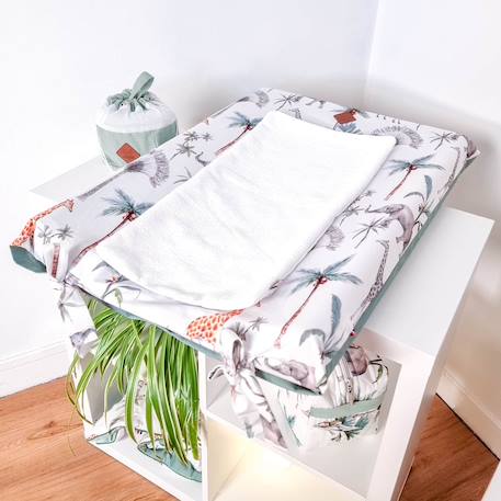 Housse de matelas à langer + tapis de change safari Safari, vert, gris, blanc 5 - vertbaudet enfant 