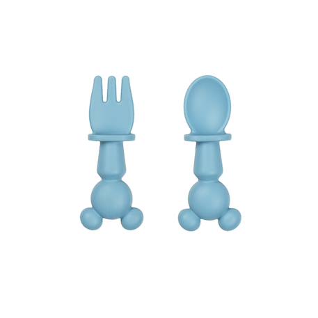 Set de 2 couverts silicone mickey collector Bleu 1 - vertbaudet enfant 