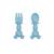 Set de 2 couverts silicone mickey collector Bleu 1 - vertbaudet enfant 