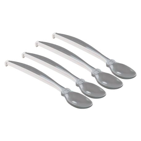 4 cuillères douces gris charme / blanc muguet Gris 4 - vertbaudet enfant 
