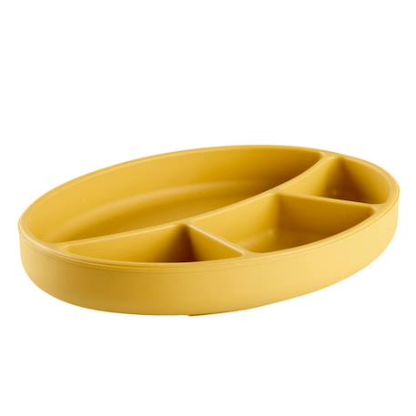 Assiette compartimentée silicone Jaune miel+Vert cactus 1 - vertbaudet enfant 
