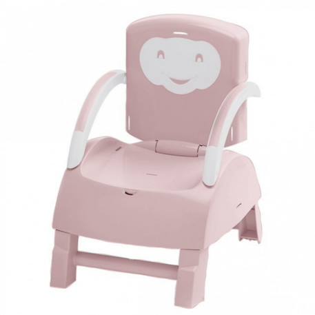 Rehausseur de chaise bébé évolutif 2 en 1 Ananas+Marron glacé+Rose poudré 12 - vertbaudet enfant 