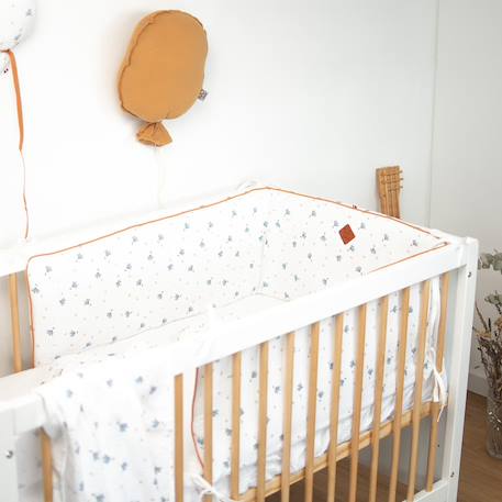 Tour de lit universel en gaze de coton Bleuet imprimé floral 3 - vertbaudet enfant 