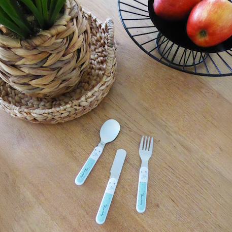 Set inoxydable mes premiers couverts promenons-nous dans les bois Blanc 3 - vertbaudet enfant 