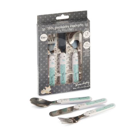 Set inoxydable mes premiers couverts promenons-nous dans les bois Blanc 1 - vertbaudet enfant 