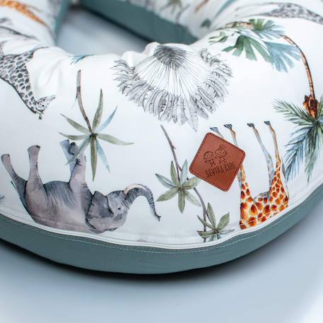 Coussin de maternité et d'allaitement + housse safari Safari, vert, gris, blanc 2 - vertbaudet enfant 