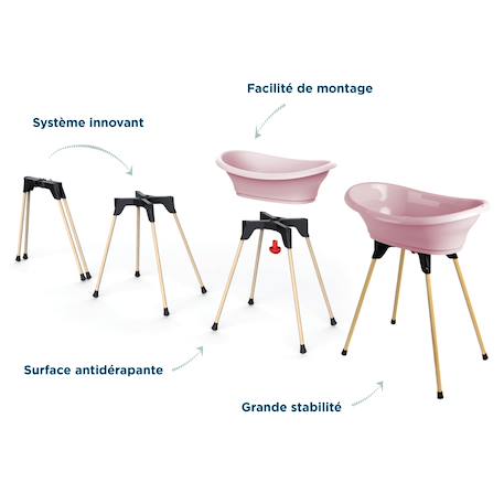 Pack transat vasco 5 rose poudré Rose 3 - vertbaudet enfant 
