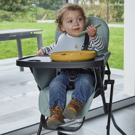 Assiette compartimentée silicone Jaune miel+Vert cactus 3 - vertbaudet enfant 