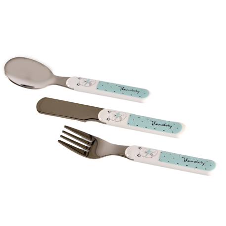 Set inoxydable mes premiers couverts promenons-nous dans les bois Blanc 4 - vertbaudet enfant 
