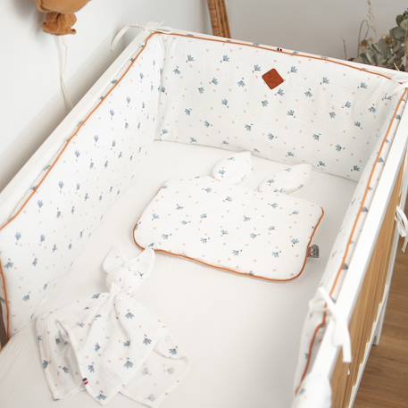 Tour de lit universel en gaze de coton Bleuet imprimé floral 2 - vertbaudet enfant 