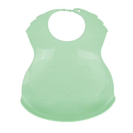 Bavoir semi-rigide avec récupérateur Émeraude+Fleur bleue+Gris charme+Marron glacé+Rose poudré+Vert céladon 27 - vertbaudet enfant 