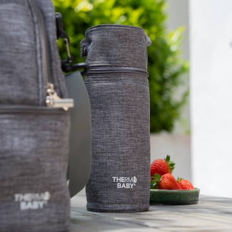 Porte biberon isotherme Gris+Rose orchidée 4 - vertbaudet enfant 