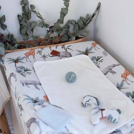 Housse de matelas à langer + tapis de change safari Safari, vert, gris, blanc 6 - vertbaudet enfant 
