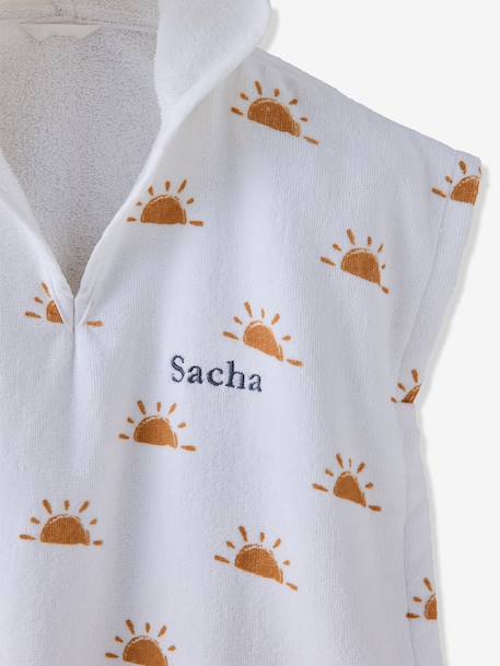 Poncho de bain / plage bébé personnalisable, avec coton recyclé blanc imprimé+rose imprimé 4 - vertbaudet enfant 