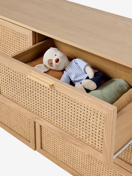 Commode double cannage ELLA avec 6 tiroirs, profondeur 42cm bois 8 - vertbaudet enfant 