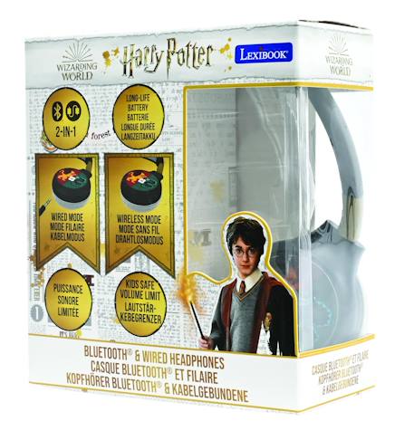 Casque 2 en 1 harry potter bluetooth et filaire avec limitation de son Noir 3 - vertbaudet enfant 