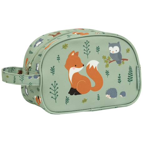 Trousse de toilette amis de la forêt Bleu+Gris+Jaune+Rose+Vert d'eau, marron, écru 23 - vertbaudet enfant 