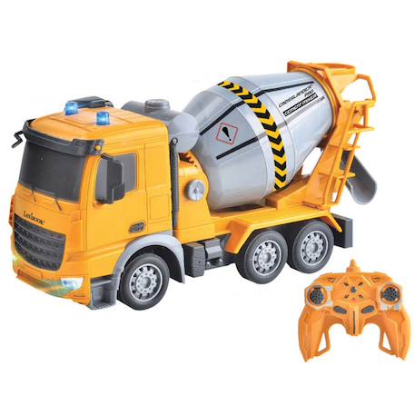 Camion toupie télécommandé Crosslander pro malaxeur de chantier, effets lumineux Jaune 1 - vertbaudet enfant 