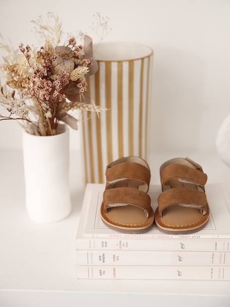 Sandales scratchées cuir bébé camel 7 - vertbaudet enfant 