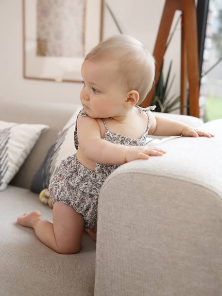 Combishort naissance imprimé écru 1 - vertbaudet enfant 
