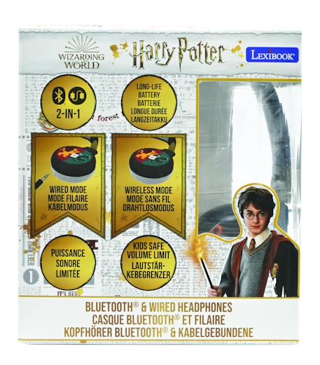 Casque 2 en 1 harry potter bluetooth et filaire avec limitation de son Noir 4 - vertbaudet enfant 