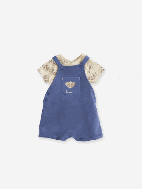 Ensemble bébé T-shirt + salopette short Disney Le Roi Lion Ecru/indigo 1 - vertbaudet enfant 
