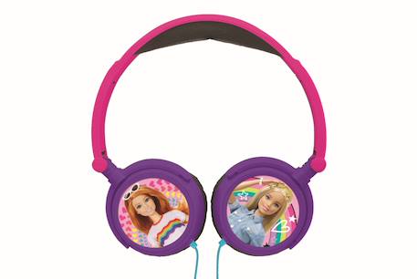 Casque stéréo filaire pliable barbie avec limitation de volume d'écoute MULTICOLORE 1 - vertbaudet enfant 