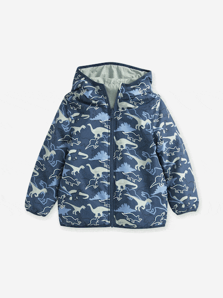 Blouson garçon réversible bleu océan+vert 1 - vertbaudet enfant 