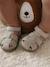 Sandales bébé fermées cuir à scratchs bleu jean+sable 7 - vertbaudet enfant 
