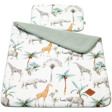 Set couverture et coussin pour berceau et couffin safari Safari, vert, gris, blanc 3 - vertbaudet enfant 