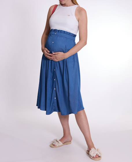 Jupe à godets dallas Mid blue 1 - vertbaudet enfant 